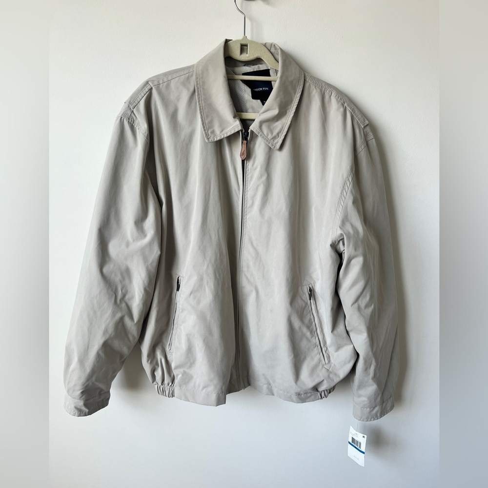 London Fog Cement Beige Harrington Jacket Men’s XL NWT